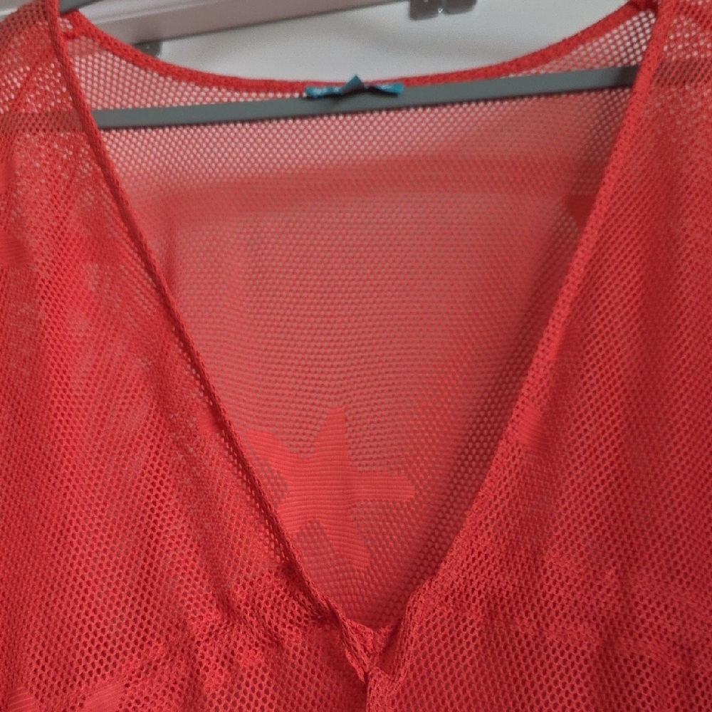 NWOT Shore Life XL Women's Red/Orange Mesh Swim Coverup - Picture 3 of 7